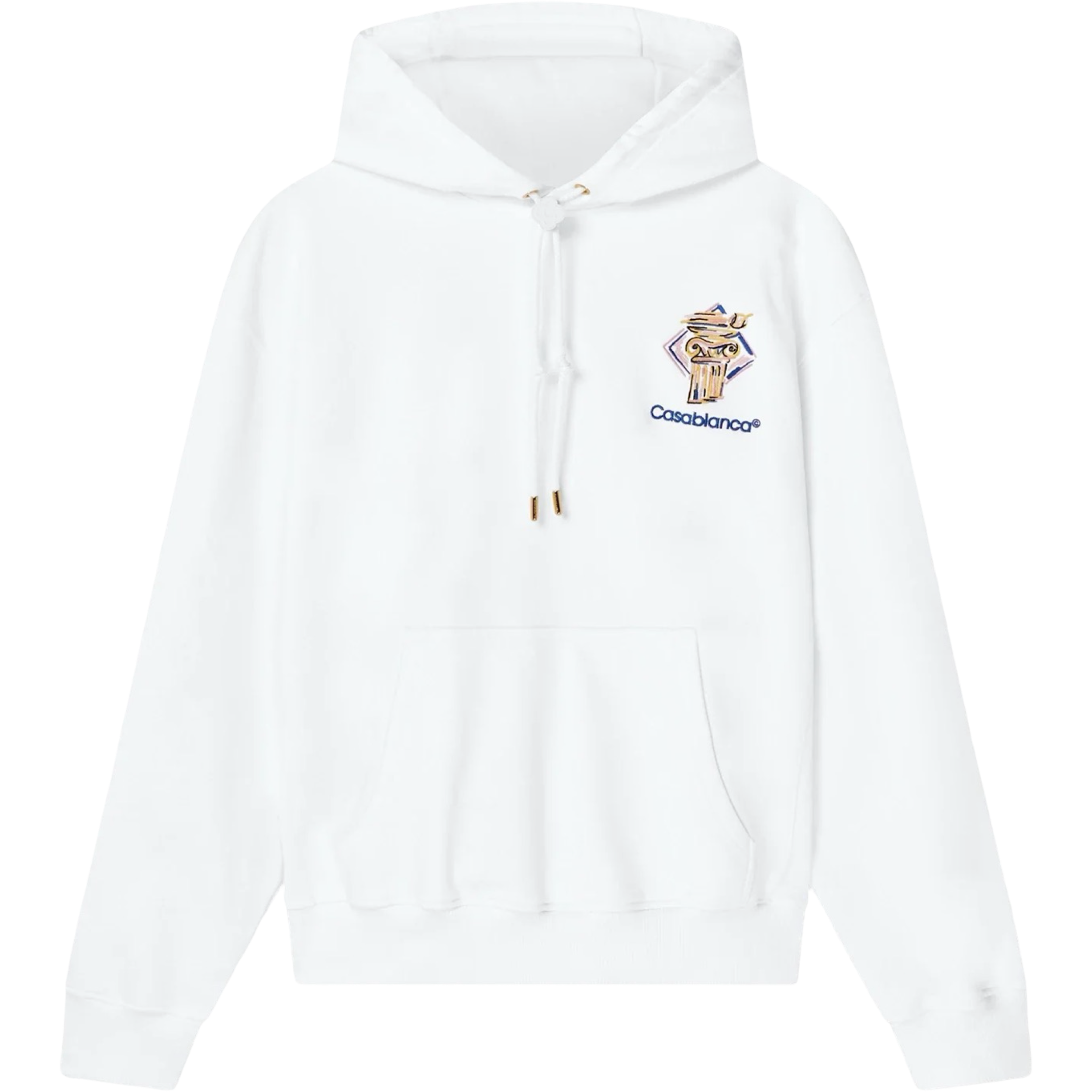 DIAMOND COLUMN EMBROIDERED HOODIE 'WHITE'