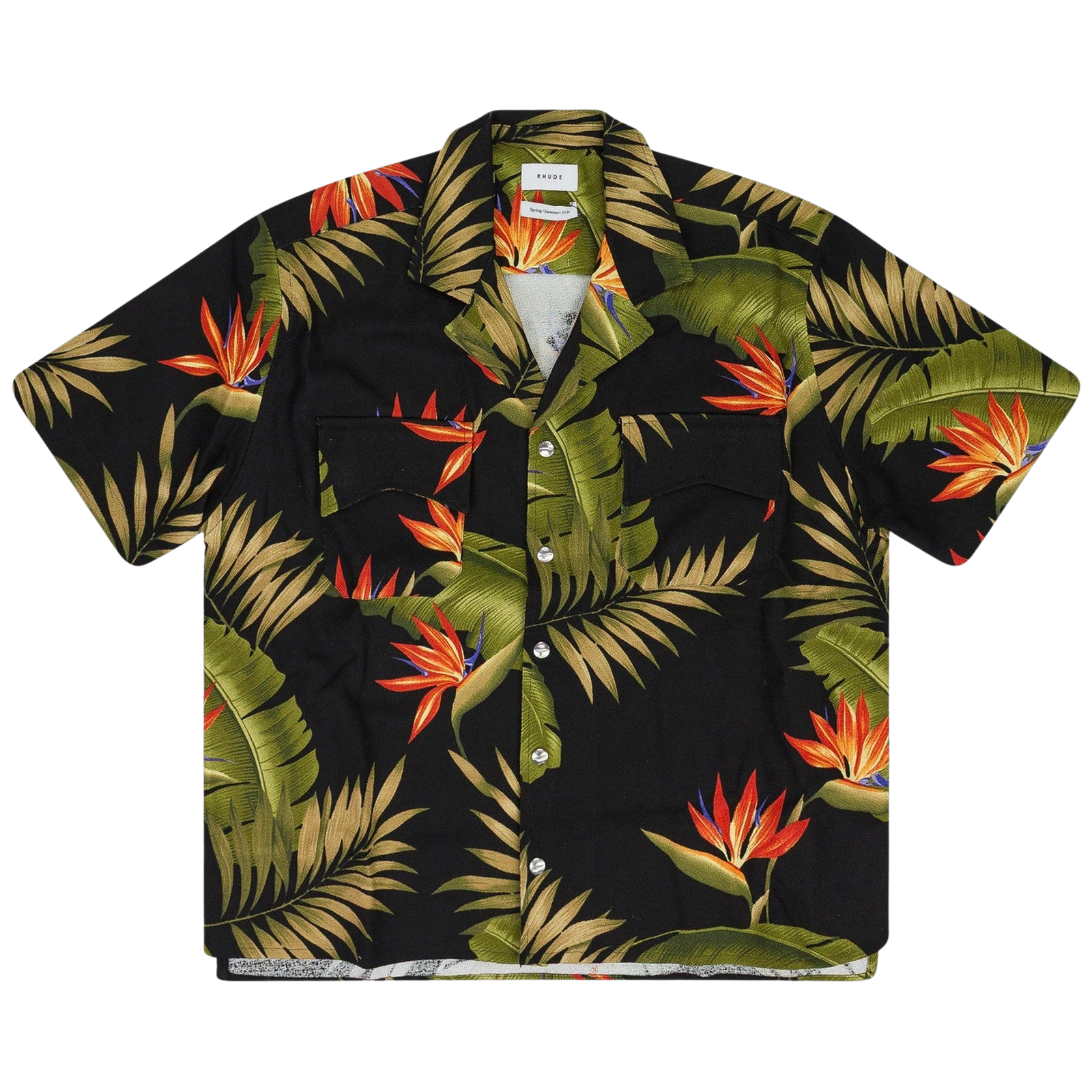 MULTICOLOR SNAP HAWAIIAN BUTTON-DOWN SHIRT