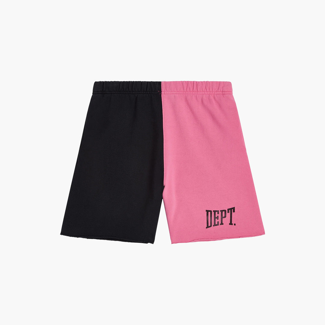 GYM CUT OFF SHORTS FLO PINK BLACK
