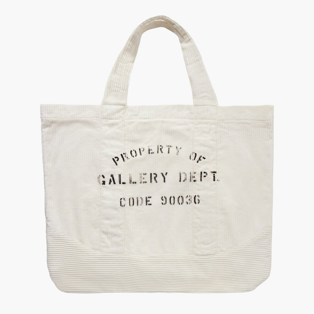 CORDUROY TOTE BAG WHITE