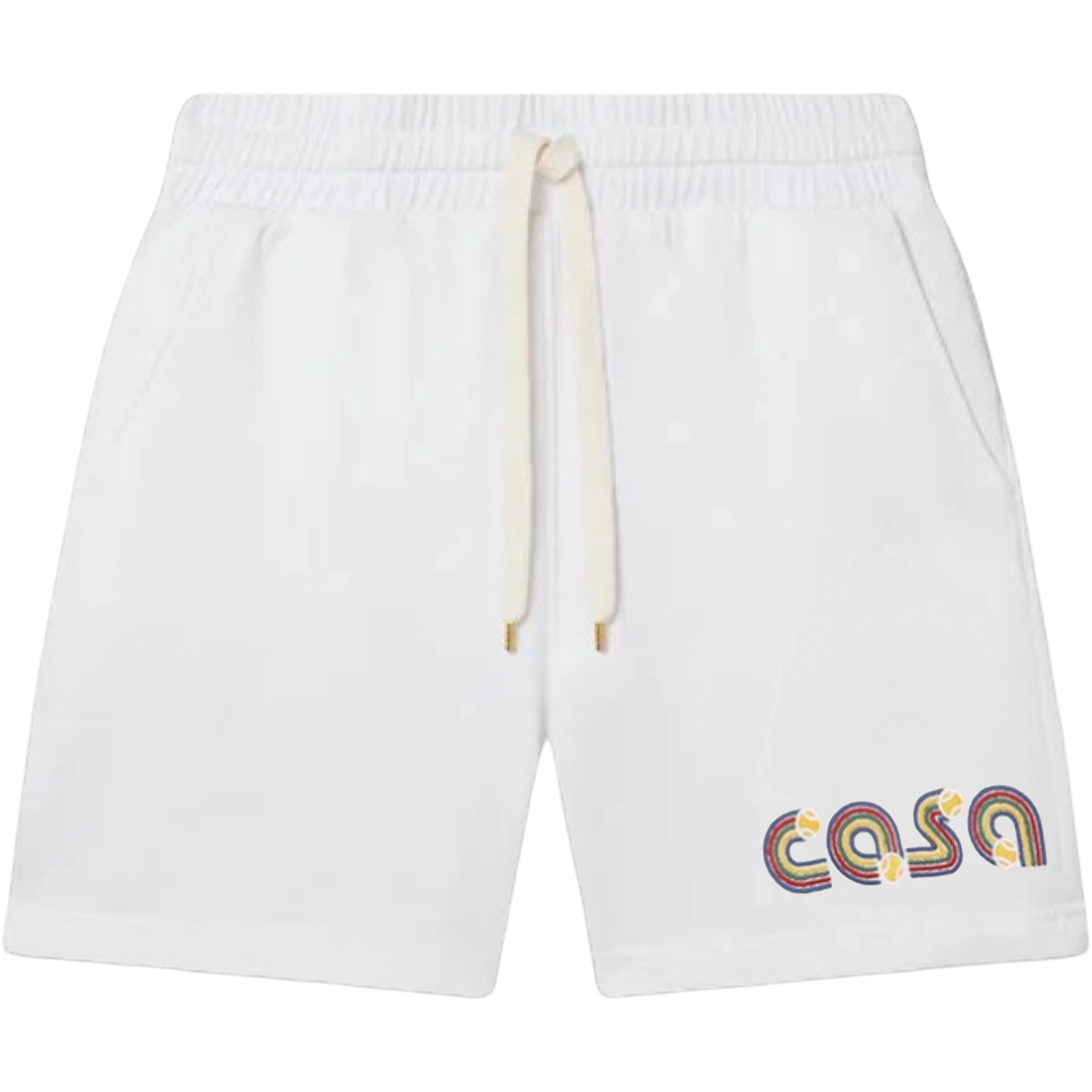 CASA EMBROIDERED SWEAT SHORT 'WHITE'