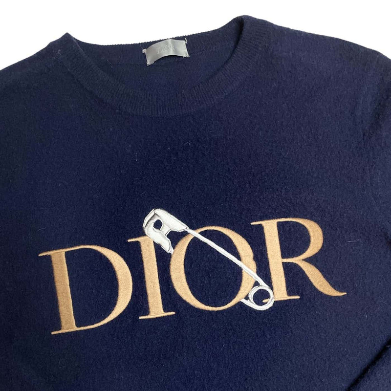 Dior x Judy Blame Knit Safety Pin Sweater Signature Luxury