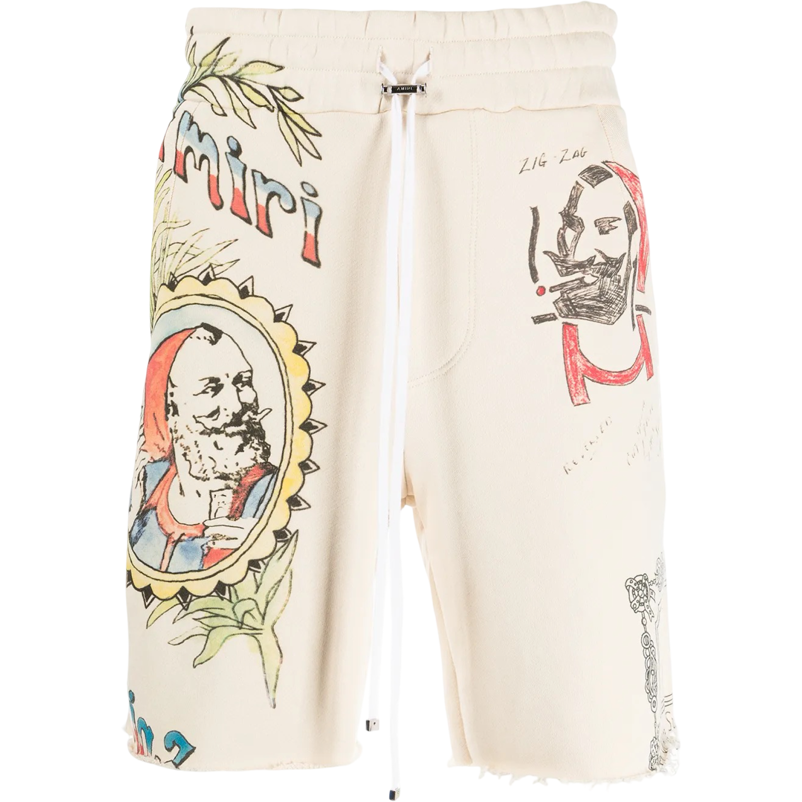 AMIRI ALMOND ZIG ZAG SKETCH SWEATSHORTS