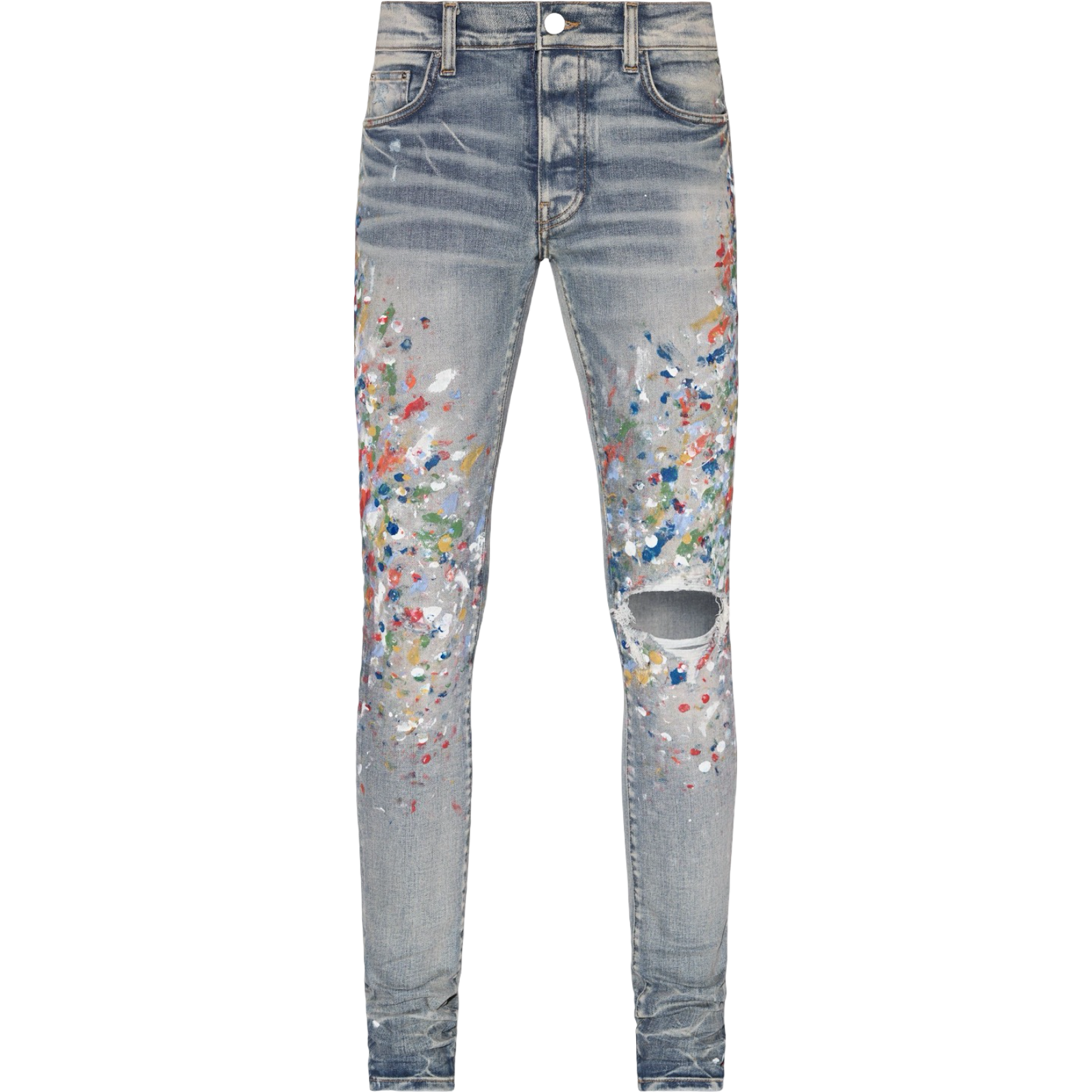 AMIRI BLUE PAINTER SKINNY JEANS