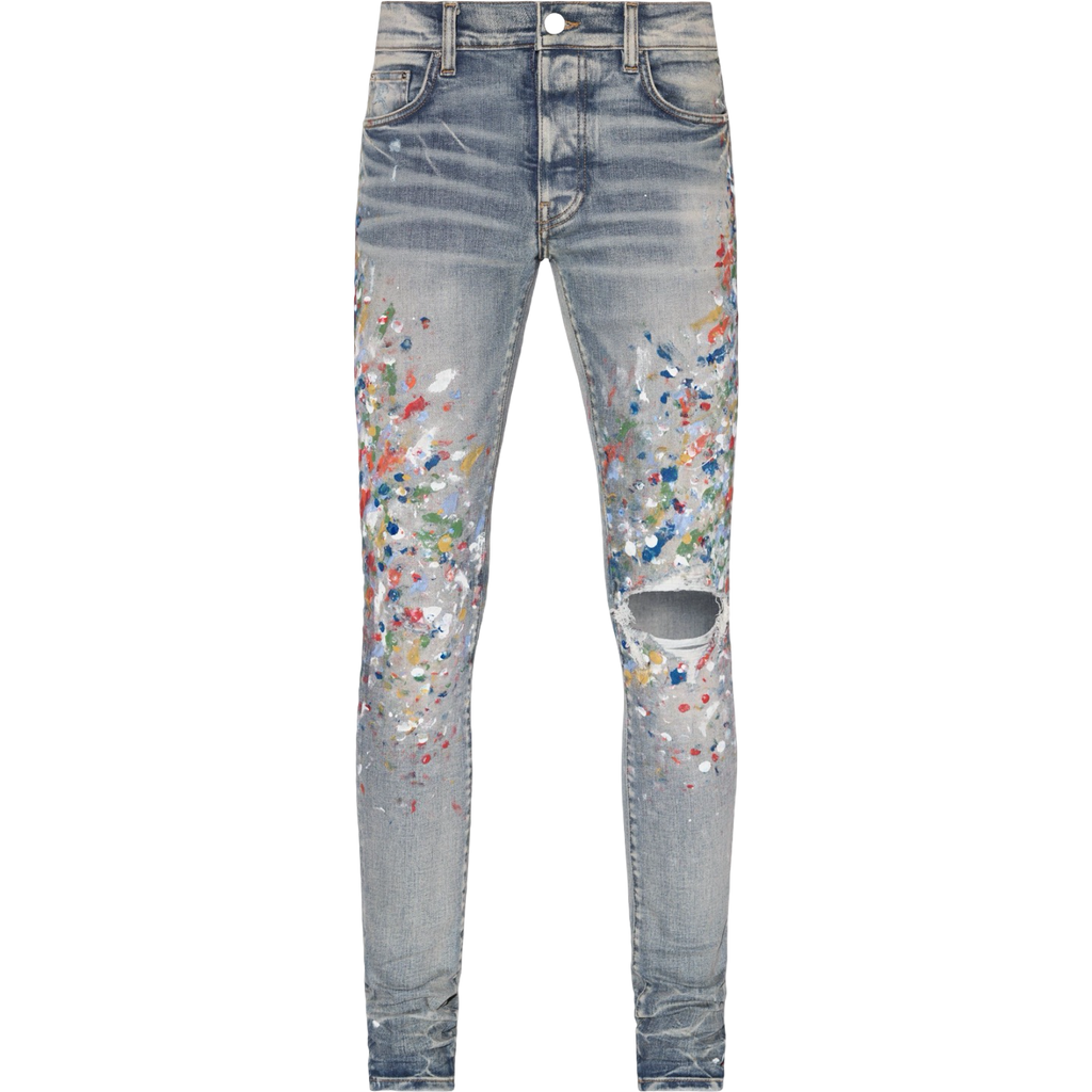 AMIRI BLUE PAINTER SKINNY JEANS