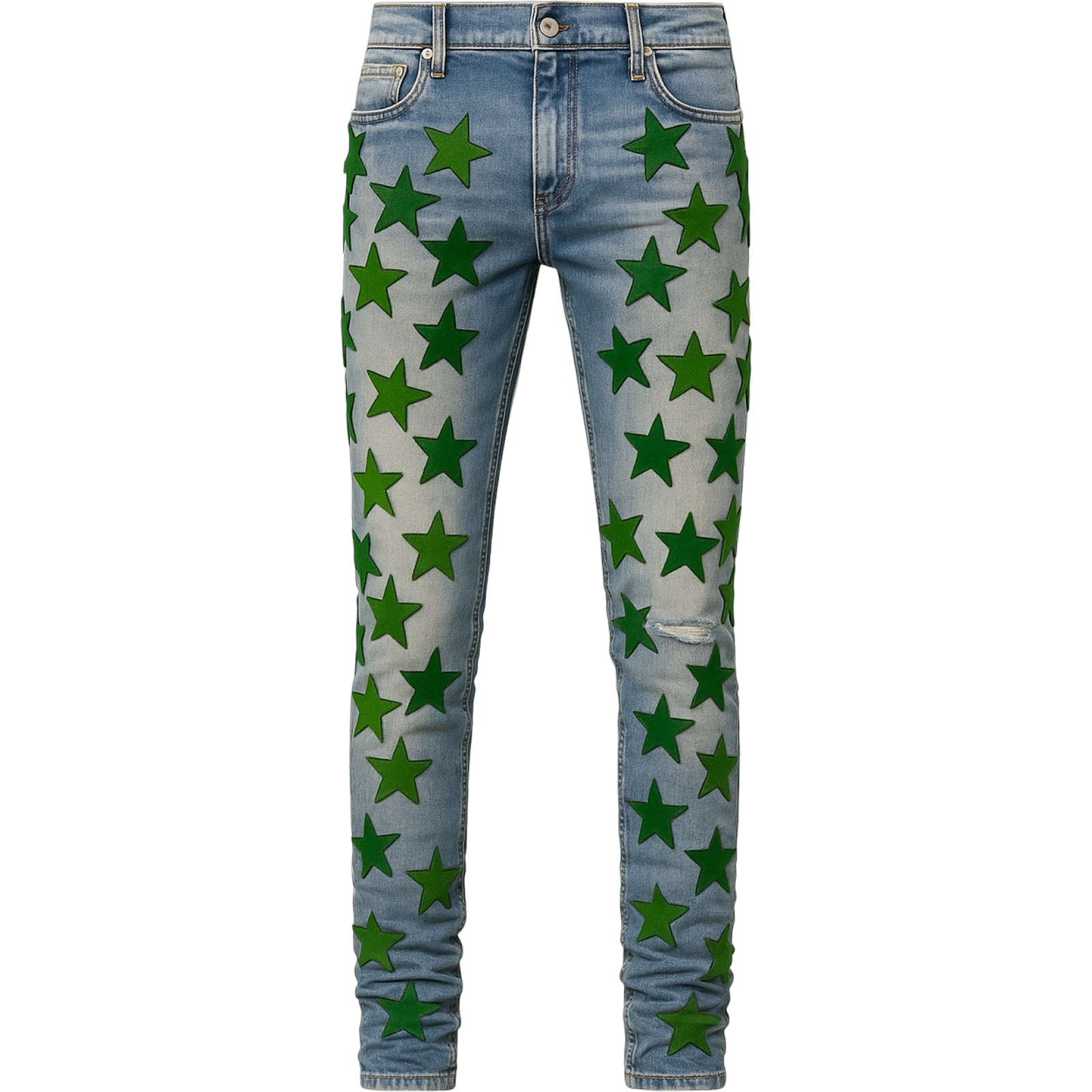 AMIRI BLUE / GREEN CHEMIST SKINNY JEANS