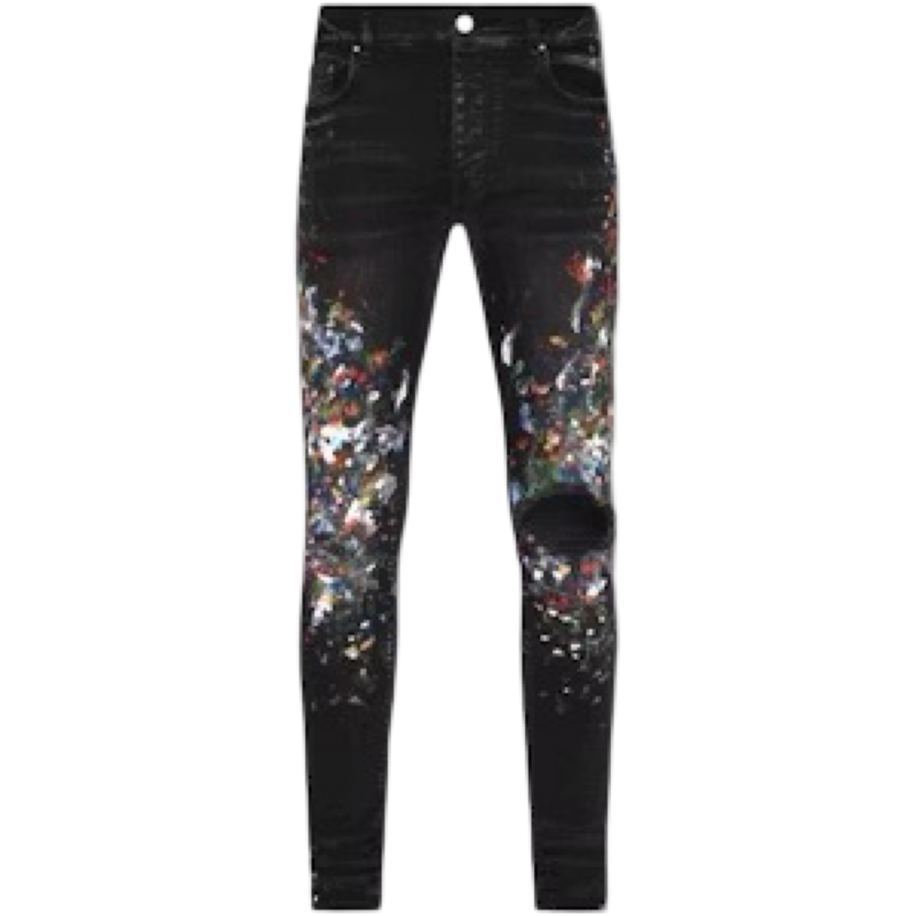 AMIRI BLACK SKINNY PAINTER JEAN