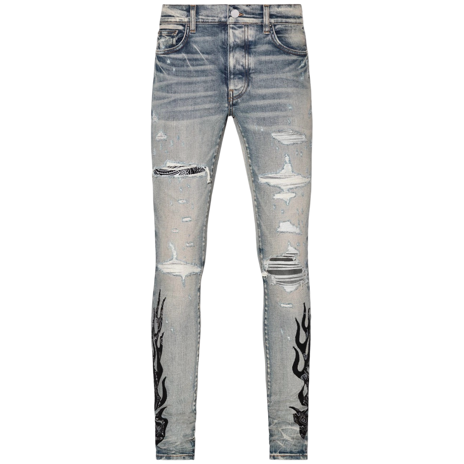 AMIRI CLAY INDIGO BANDANA FLAME JEAN