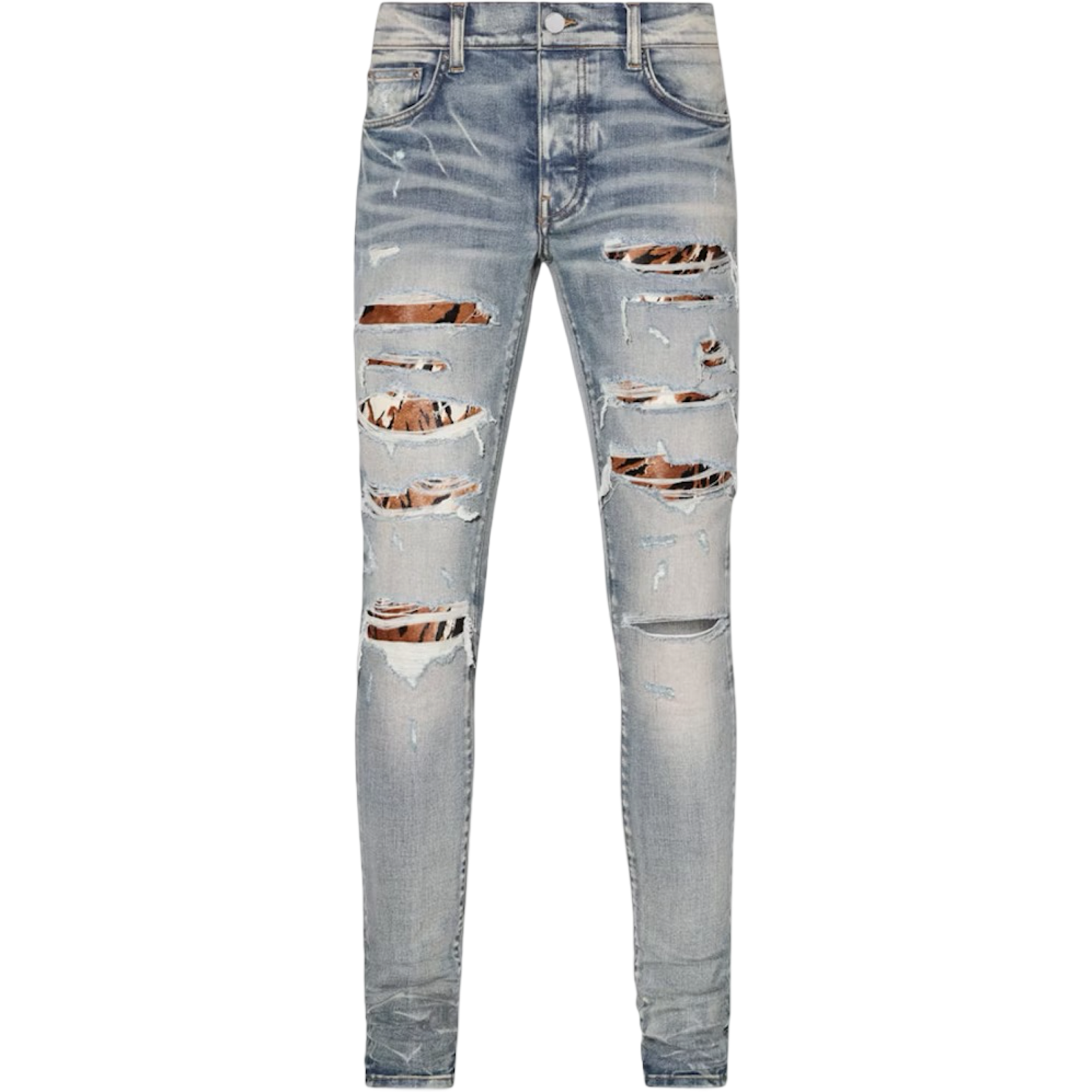 AMIRI INDIGO LUNAR NEW YEAR THRASHER SKINNY JEANS