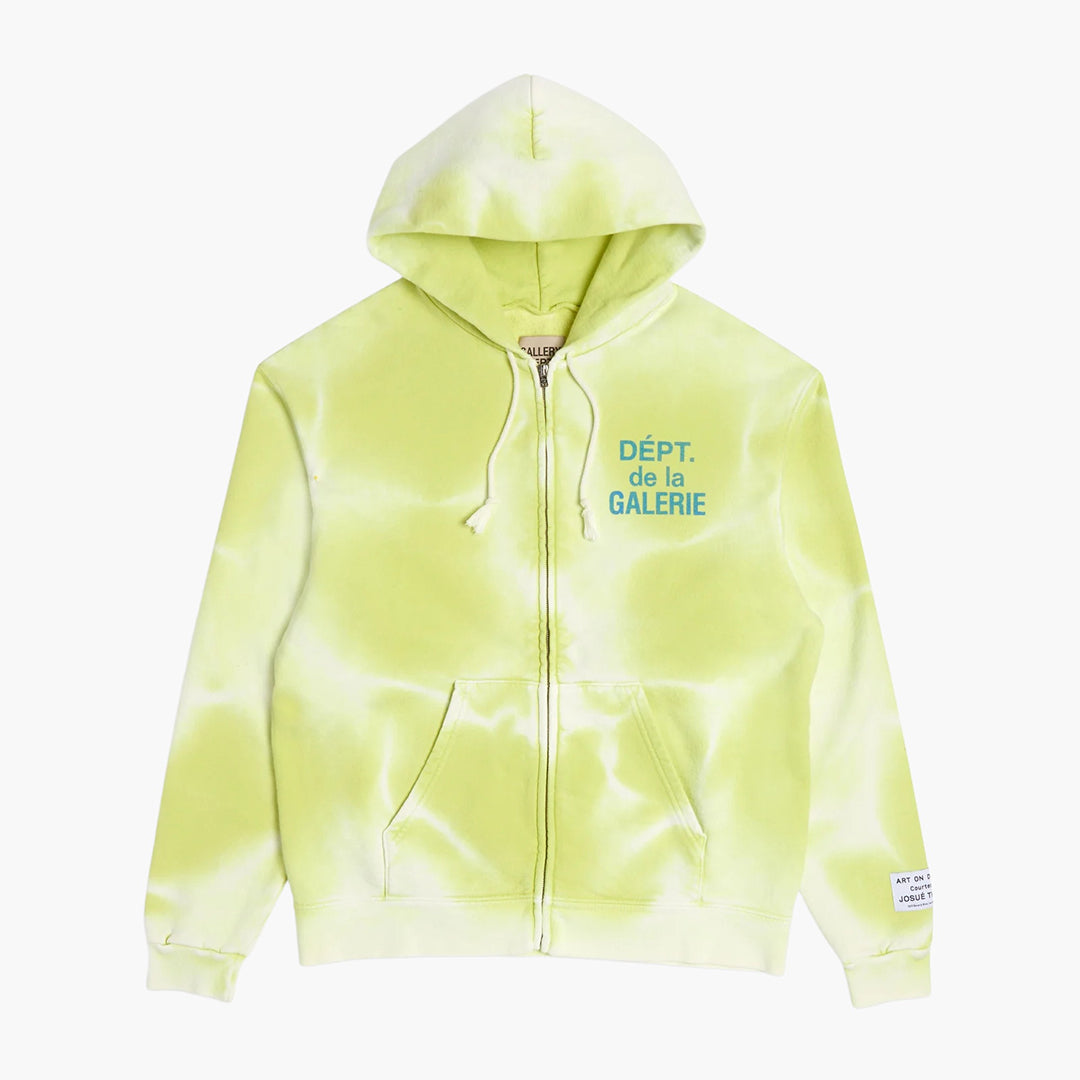 FRENCH ZIP HOODIE LIME GREEN