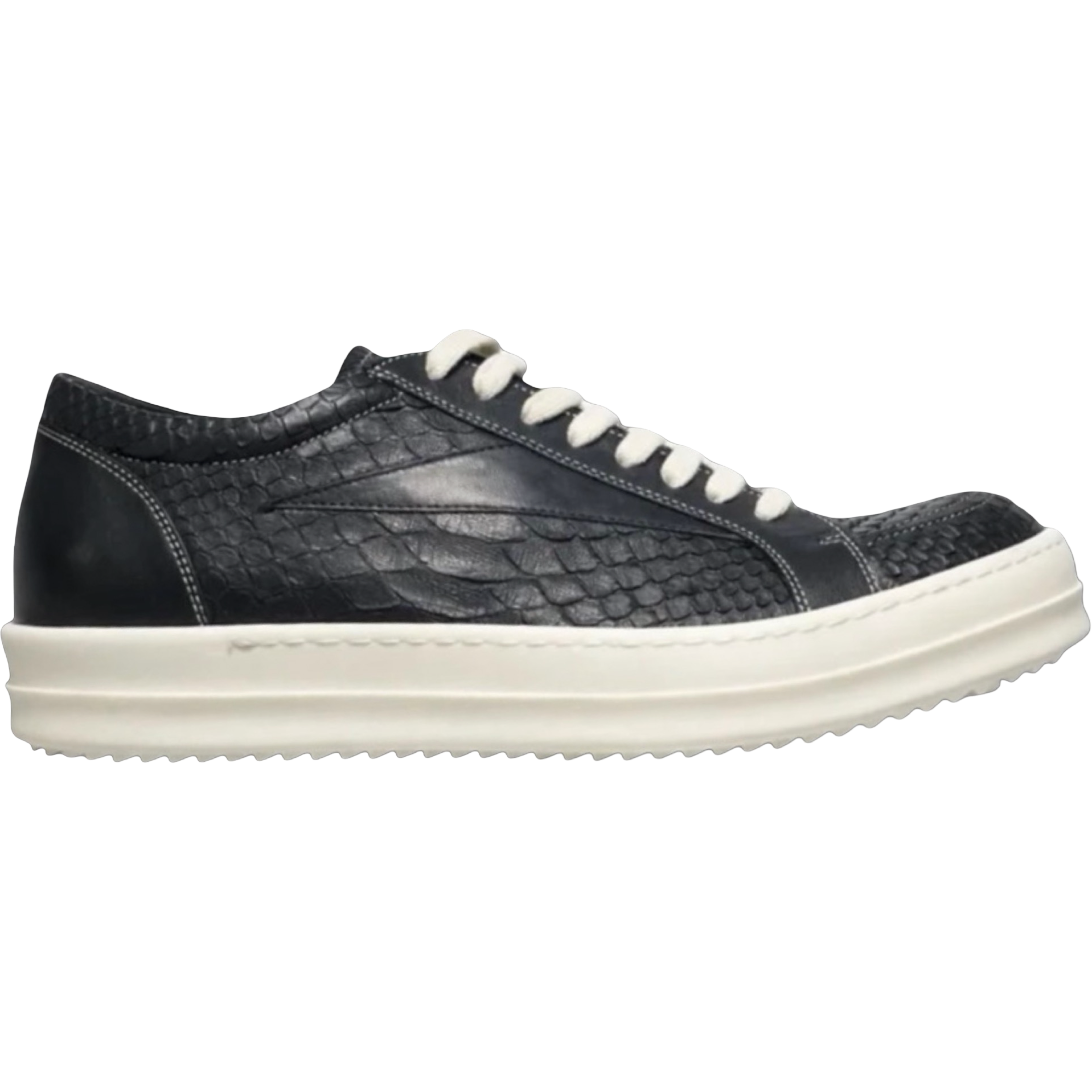 RICK OWENS VINTAGE SNEAKS PYTHON 'BLACK/BLACK/MILK'
