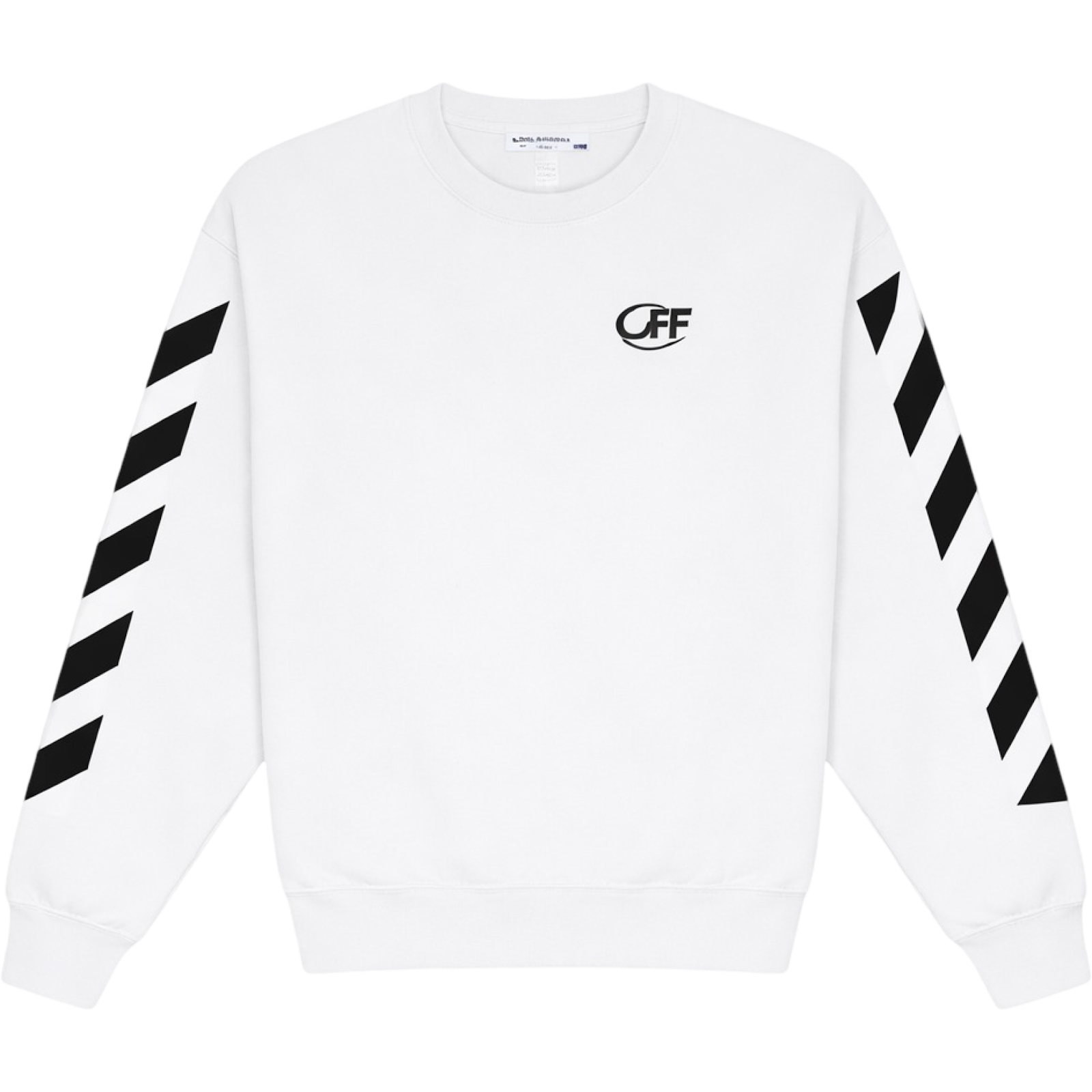 OFF WHITE WHITE DIAGONAL CREWNECK