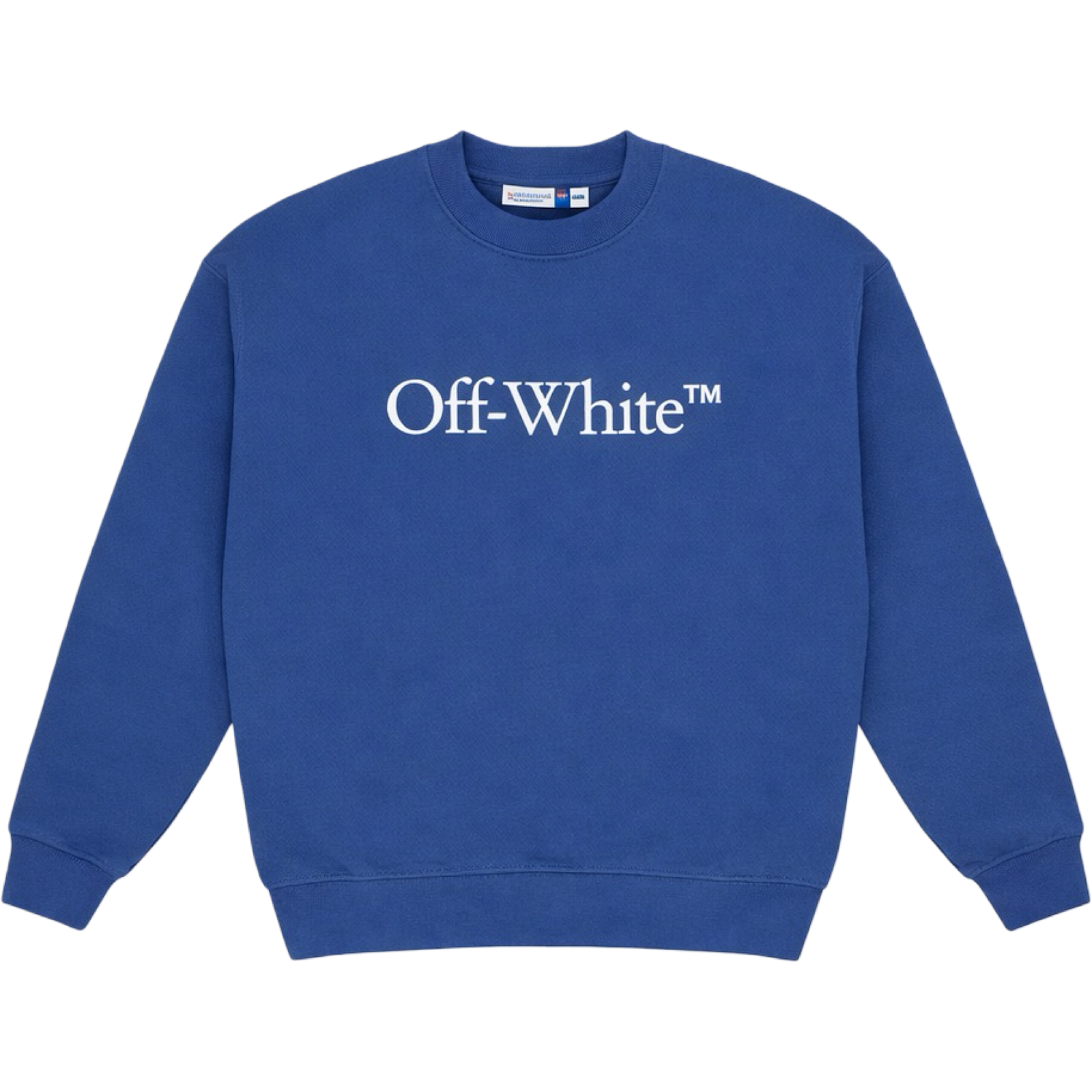 OFF WHITE BLUE BOOKISH SKATE CREWNECK