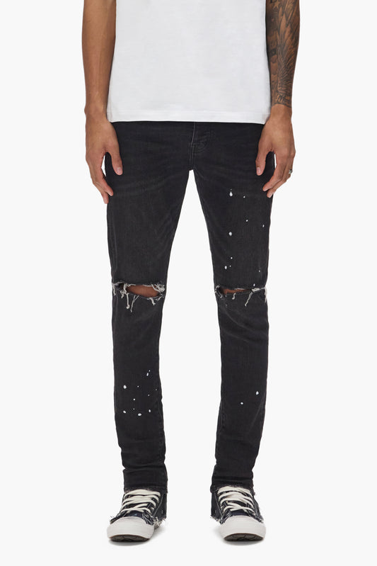 BLACK OVER SPRAY SKINNY JEANS