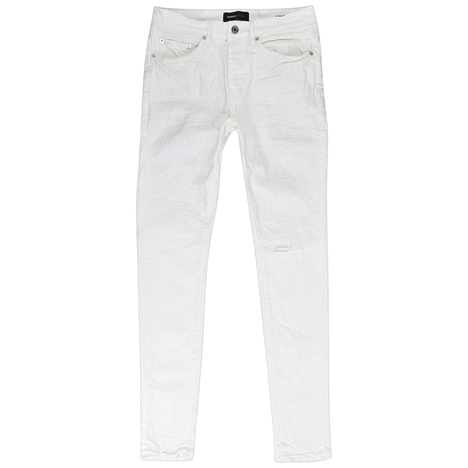 JACQUARD MONOGRAM WHITE SKINNY JEANS