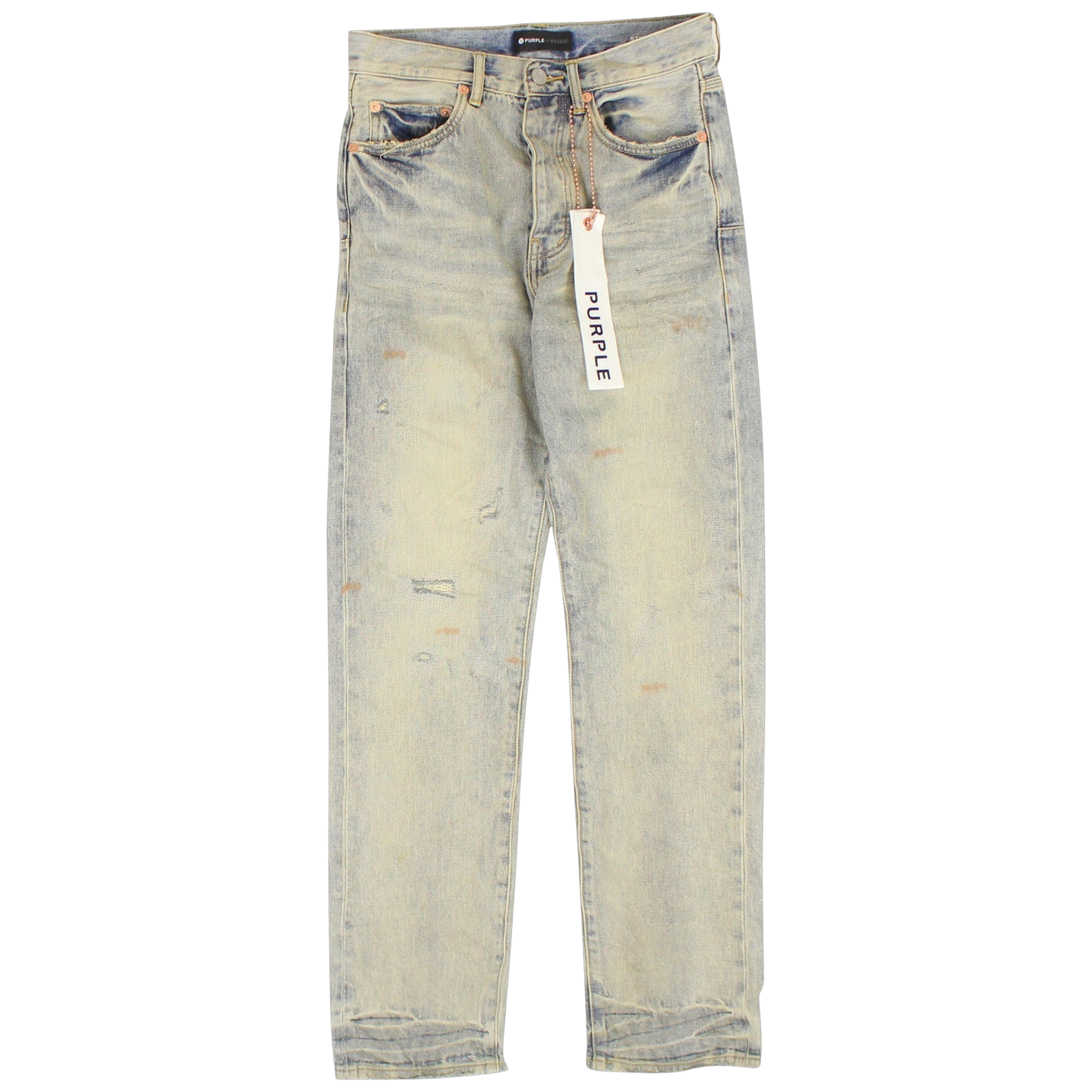 BLUE SUPER LIGHT INDIGO OIL REPAIR SLIM STRAIGHT SKINNY JEANS