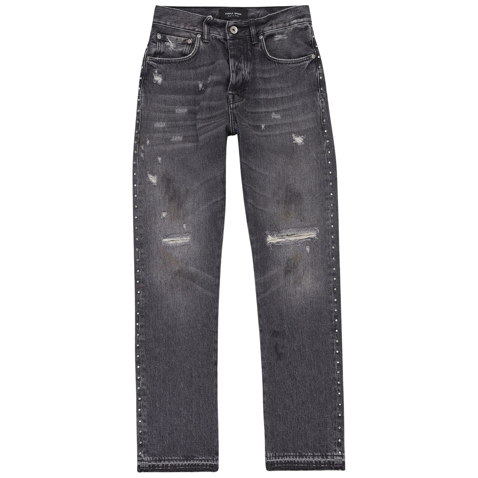 FADED CRYSTAL RACER BLACK SKINNY JEANS