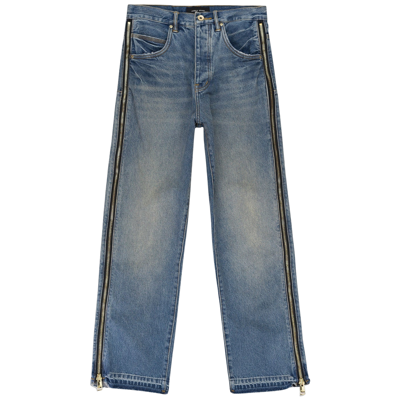 FULL SIDE ZIP INDIGO SKINNY JEANS