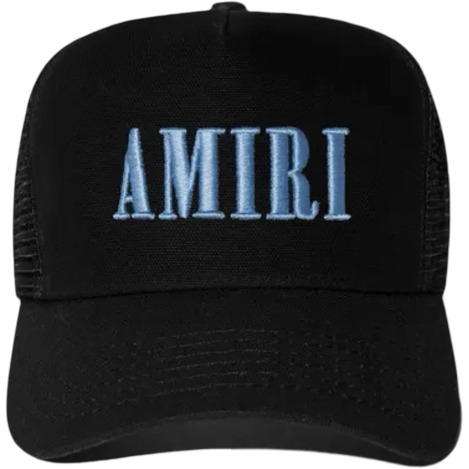 AMIRI CORE LOGO TRUCKER HAT BLACK DUSTY BLUE