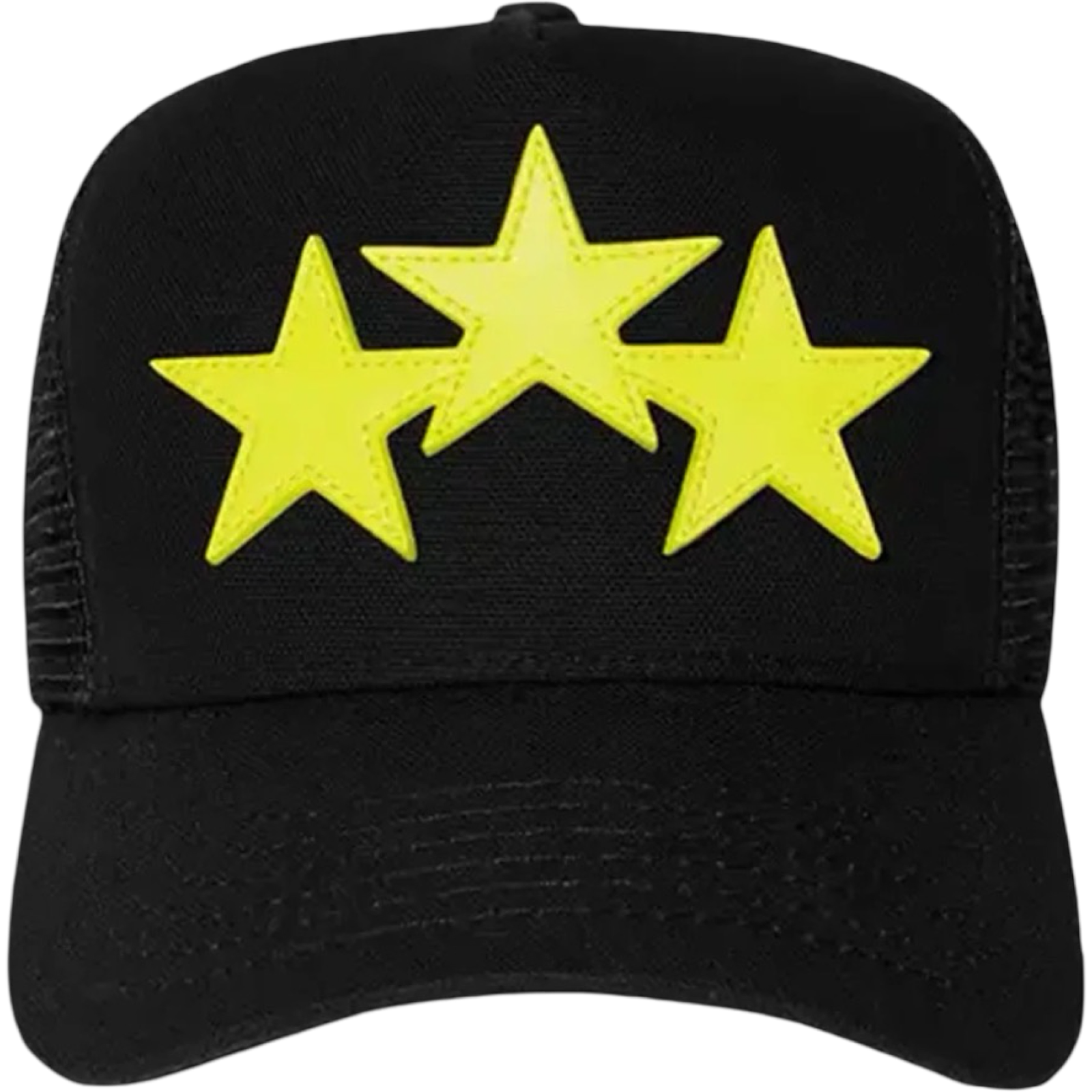 AMIRI THREE STAR TRUCKER HAT BLACK LIME