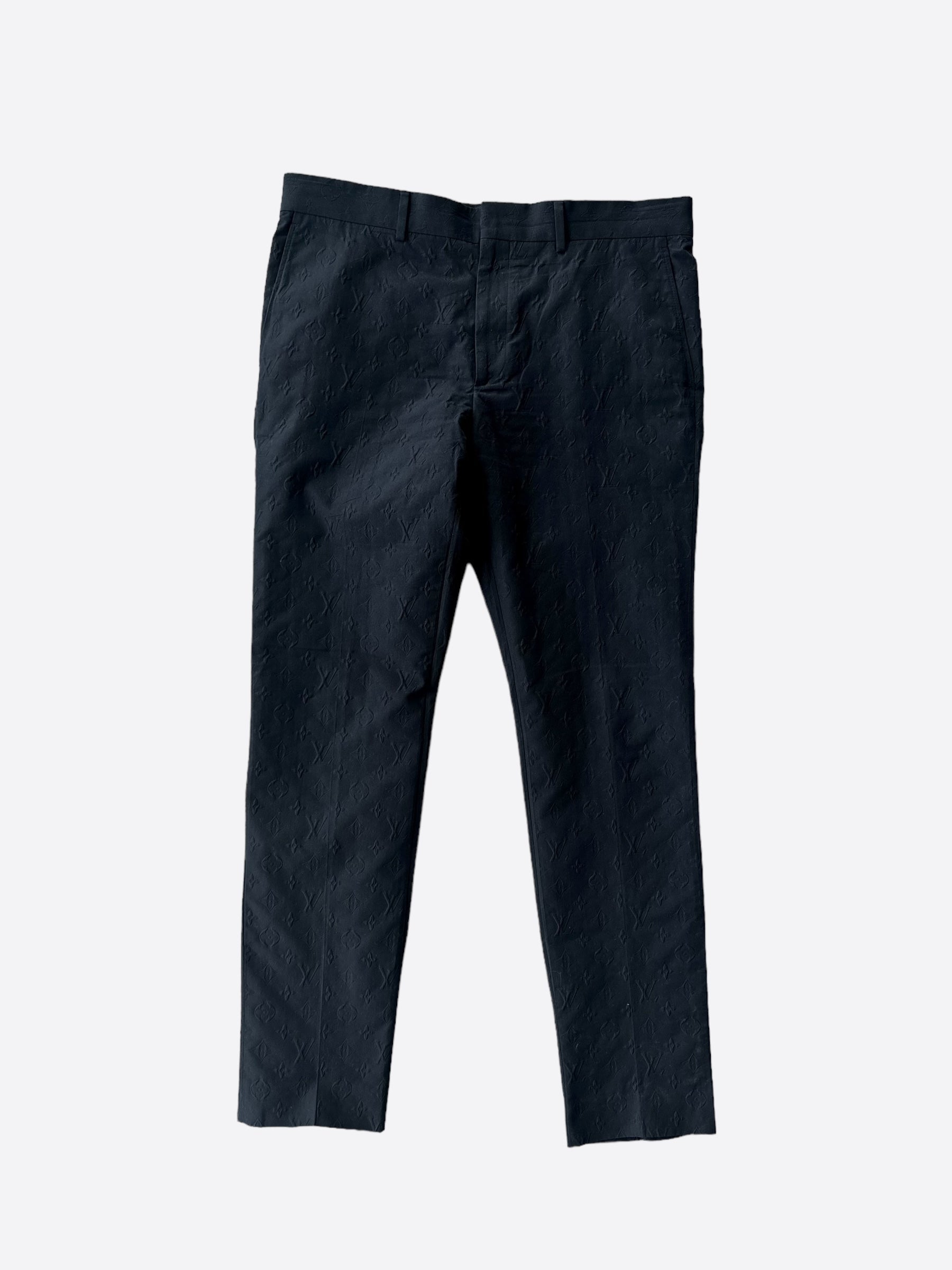 LOUIS VUITTON BLACK MONOGRAM DRESS PANTS