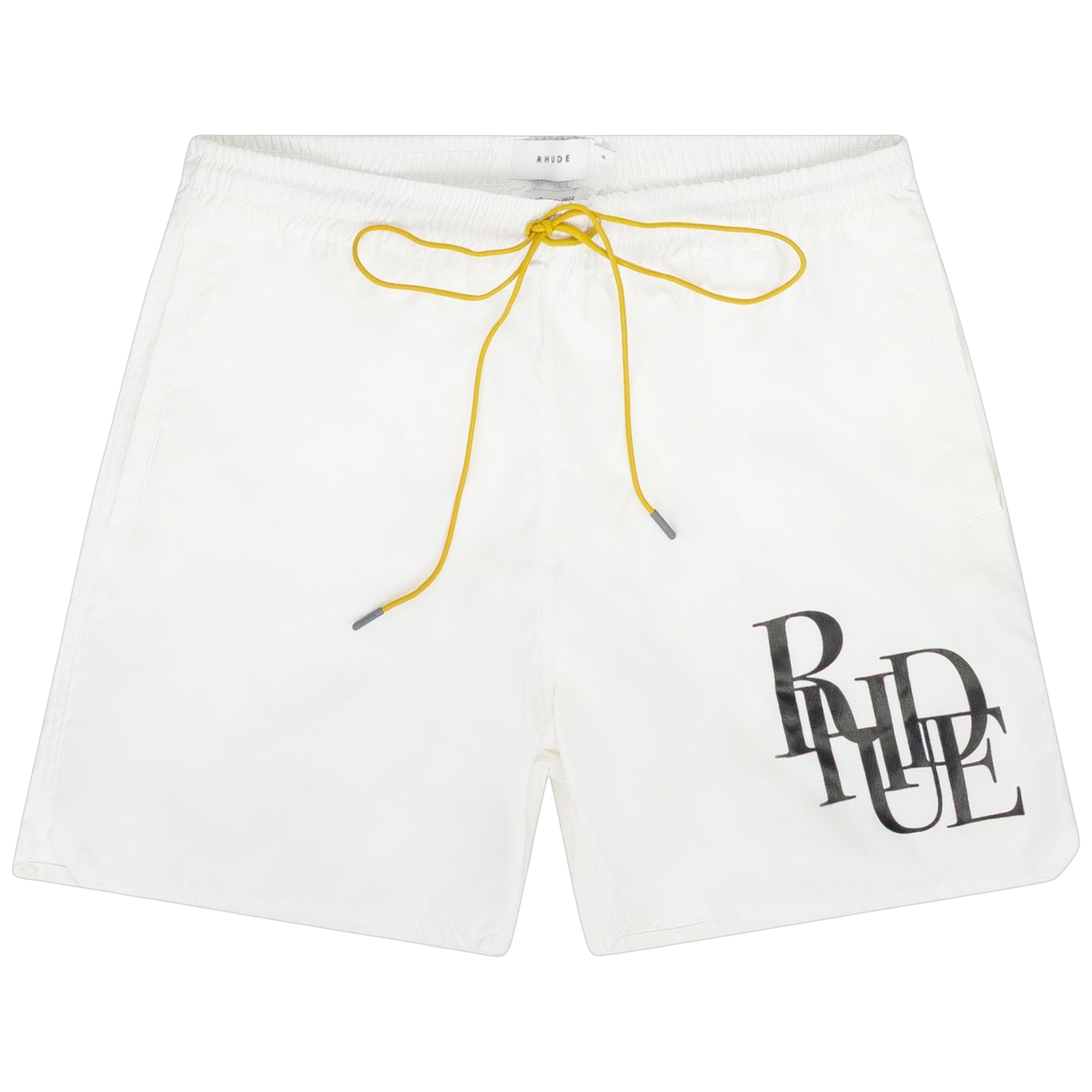 WHITE LOGO SWIM TRUNKS