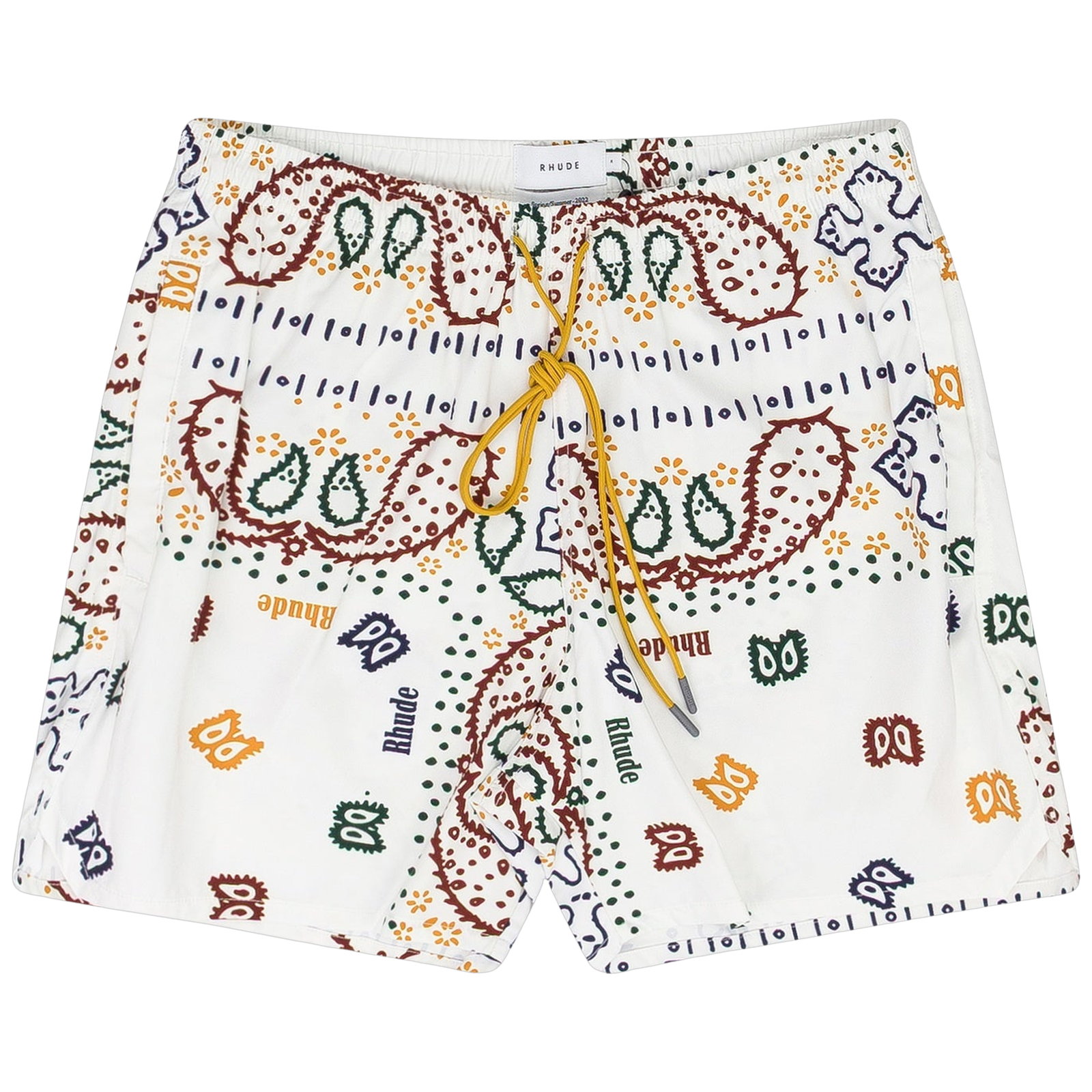 CREAM LOGO SWIM TRUNKS