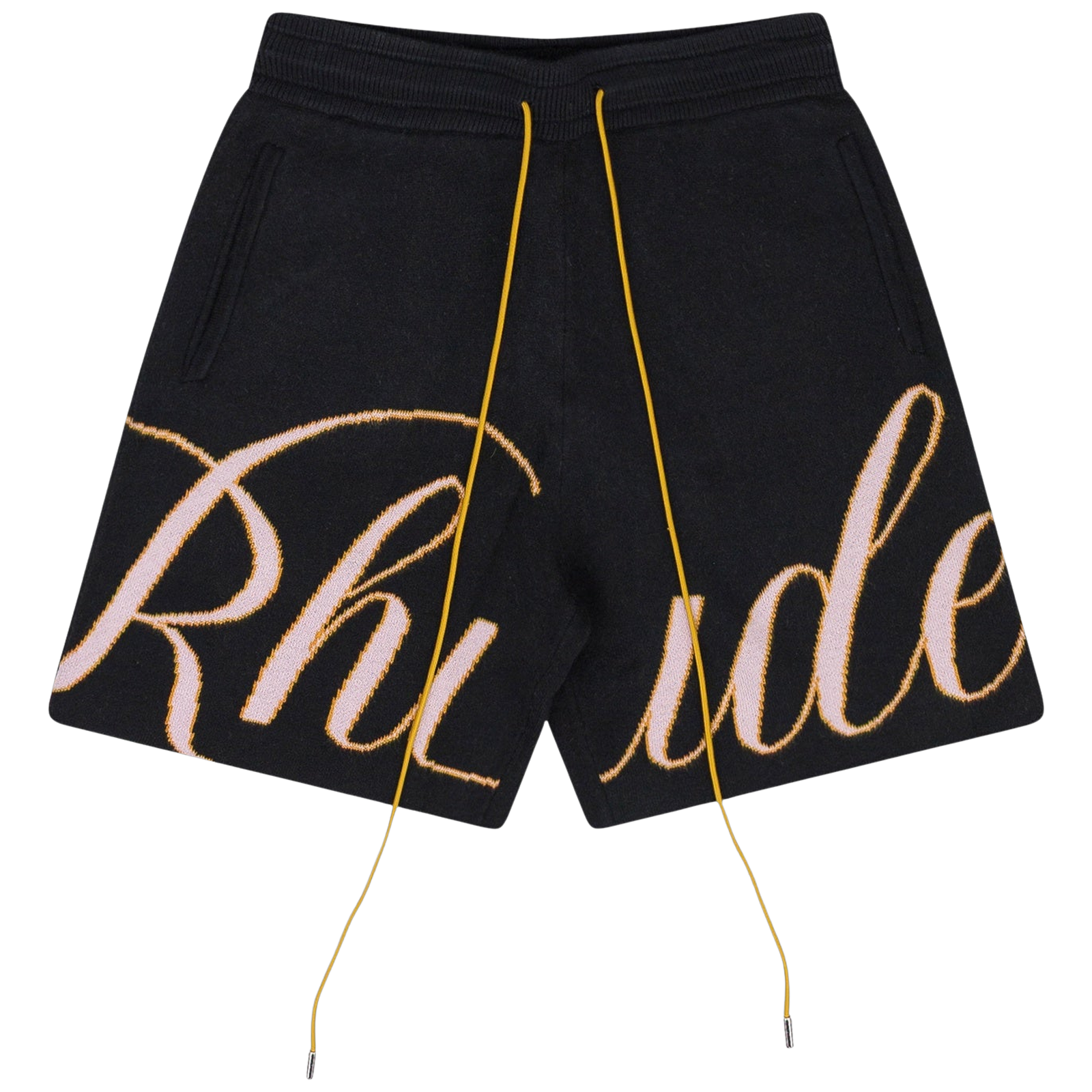 BLACK GP KNIT SCRIPT SHORTS