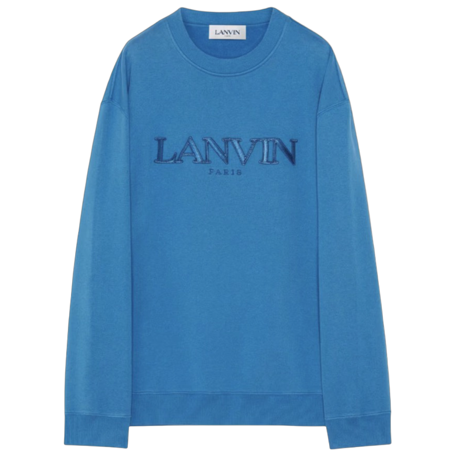 LANVIN LANVIN CLASSIC PARIS EMBROIDERED SWEATSHIRT 'NEPUTUNE BLUE'