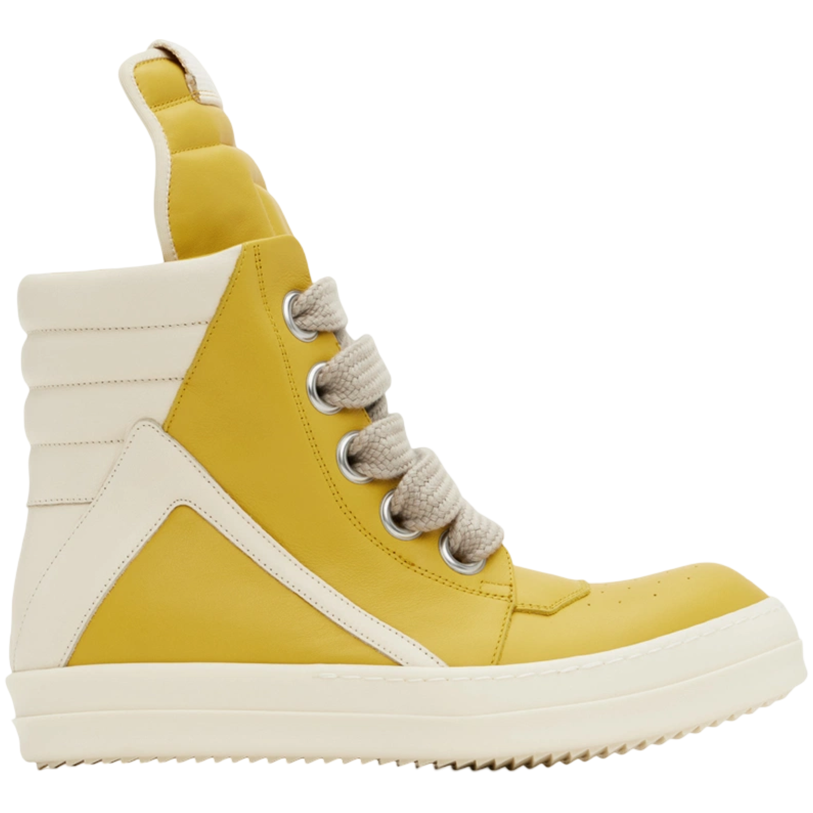 RICK OWENS JUMBOLACE GEOBASKET 'LEMON/MILK'