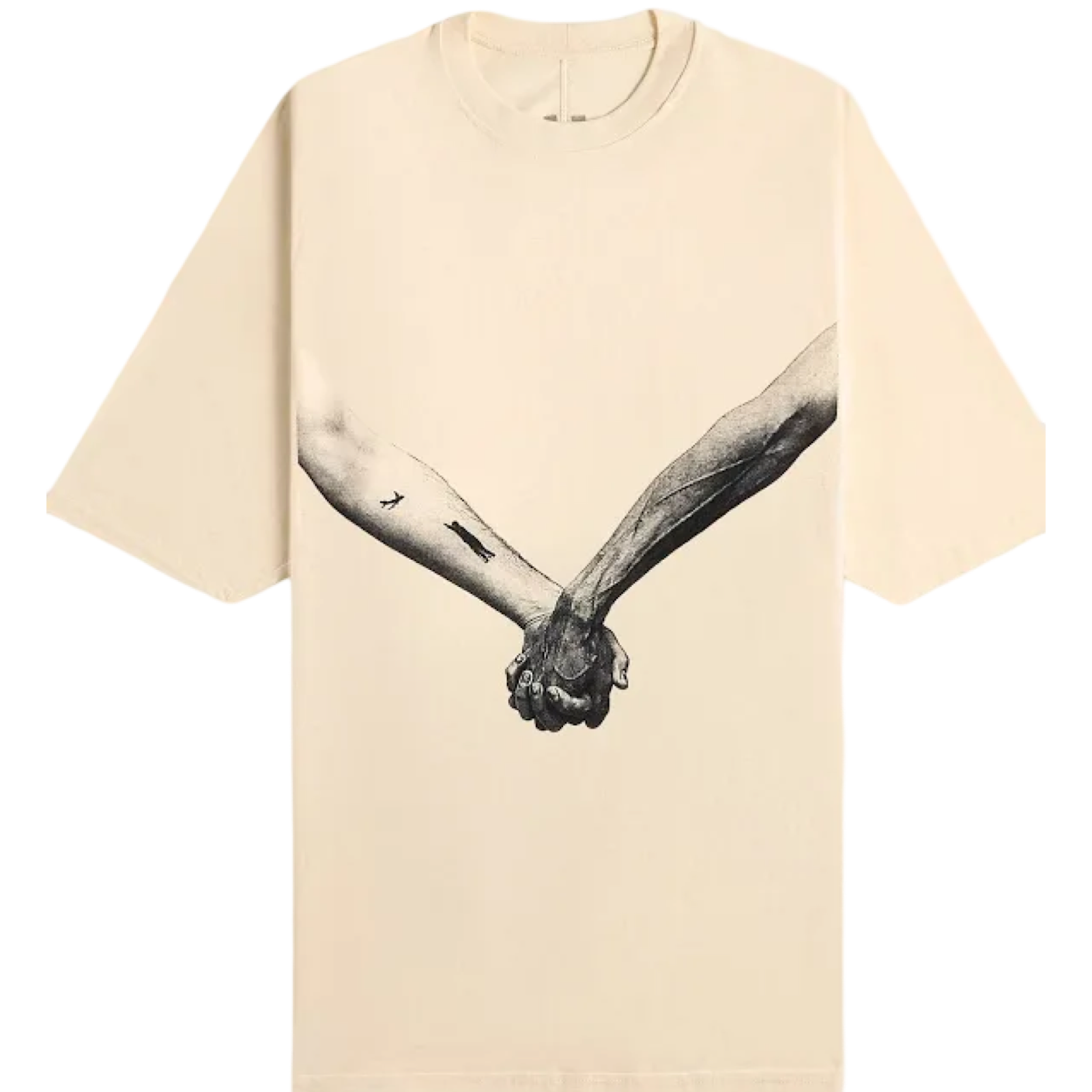 RICK OWENS JUMBO HOLLYWOOD HANDS T-SHIRT 'EGGSHELL WHITE'