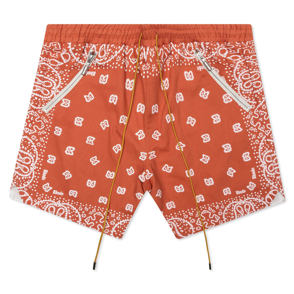 ORANGE BANDANA SHORTS