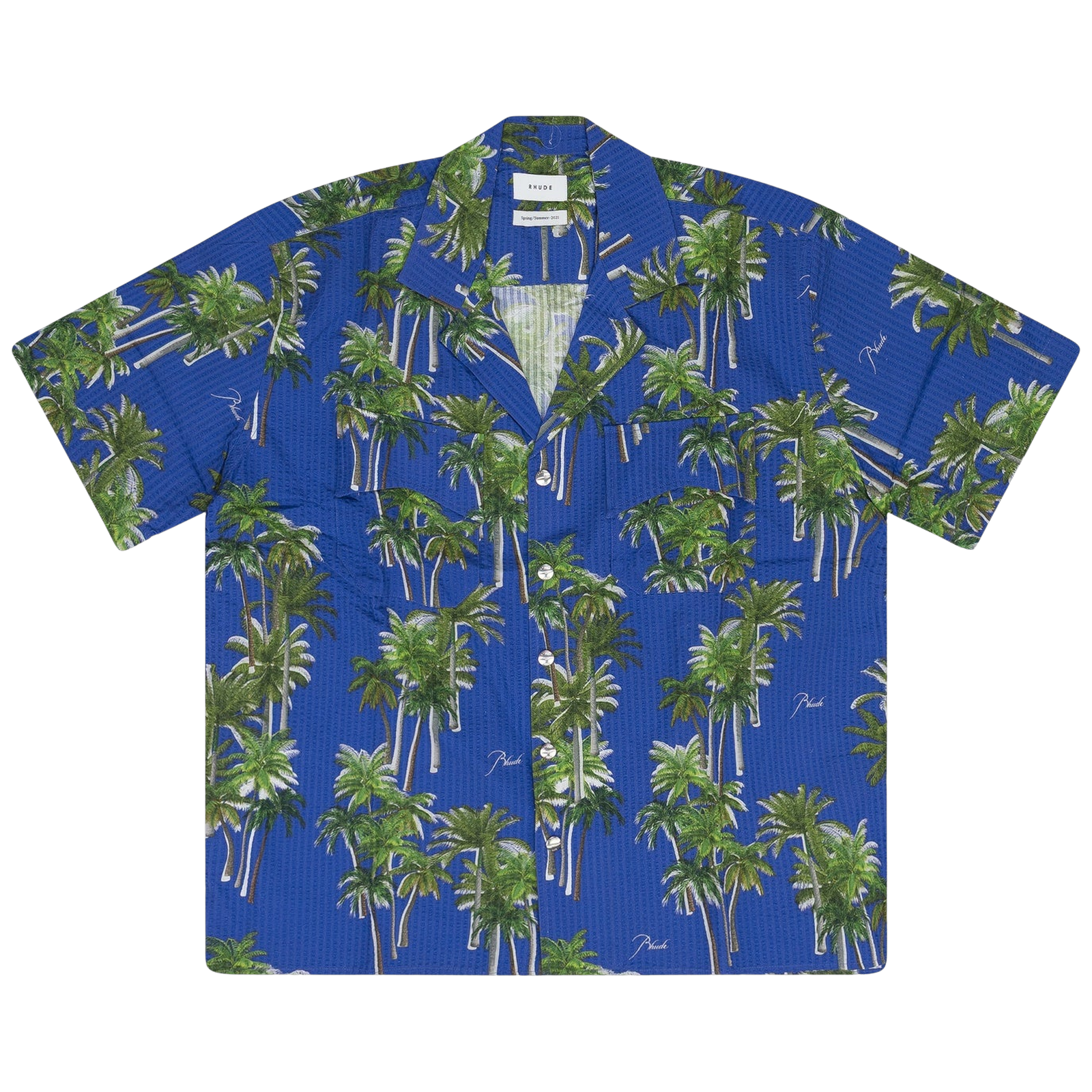 MULTICOLOR SEARSUCKER HAWAIIAN BUTTON-DOWN SHIRT