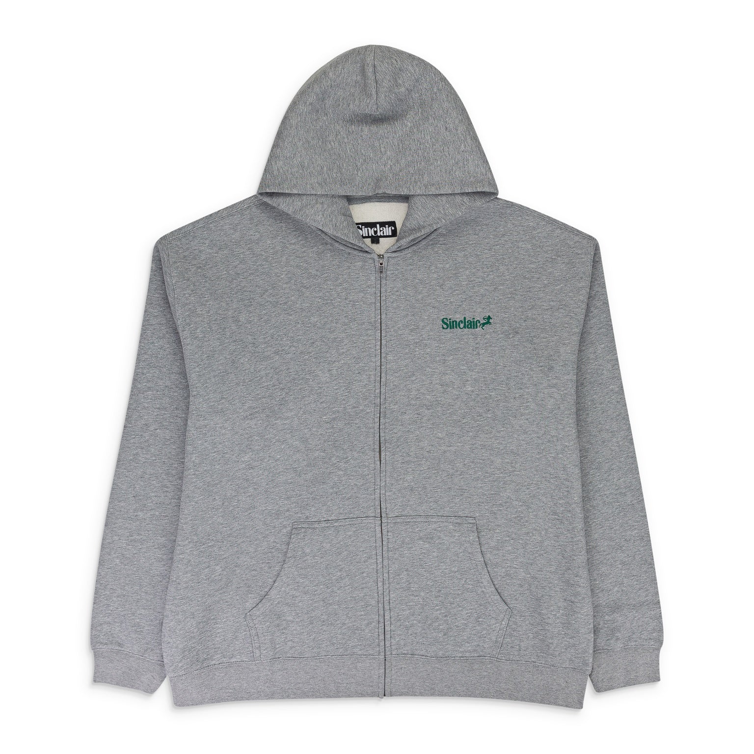 HEATHER GREY ZIP UP ESSENTIAL HOODIE