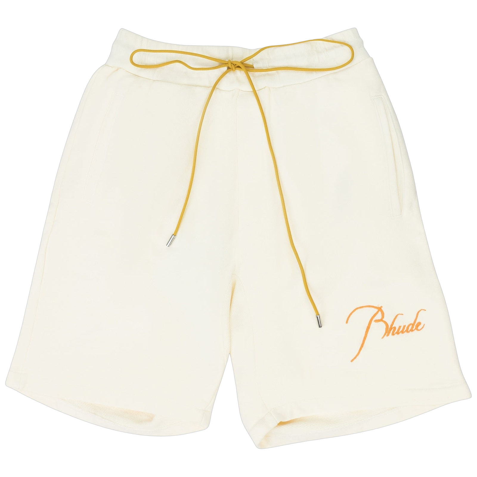 WHITE SCRIPT LOGO TERRY SWEATSHORTS