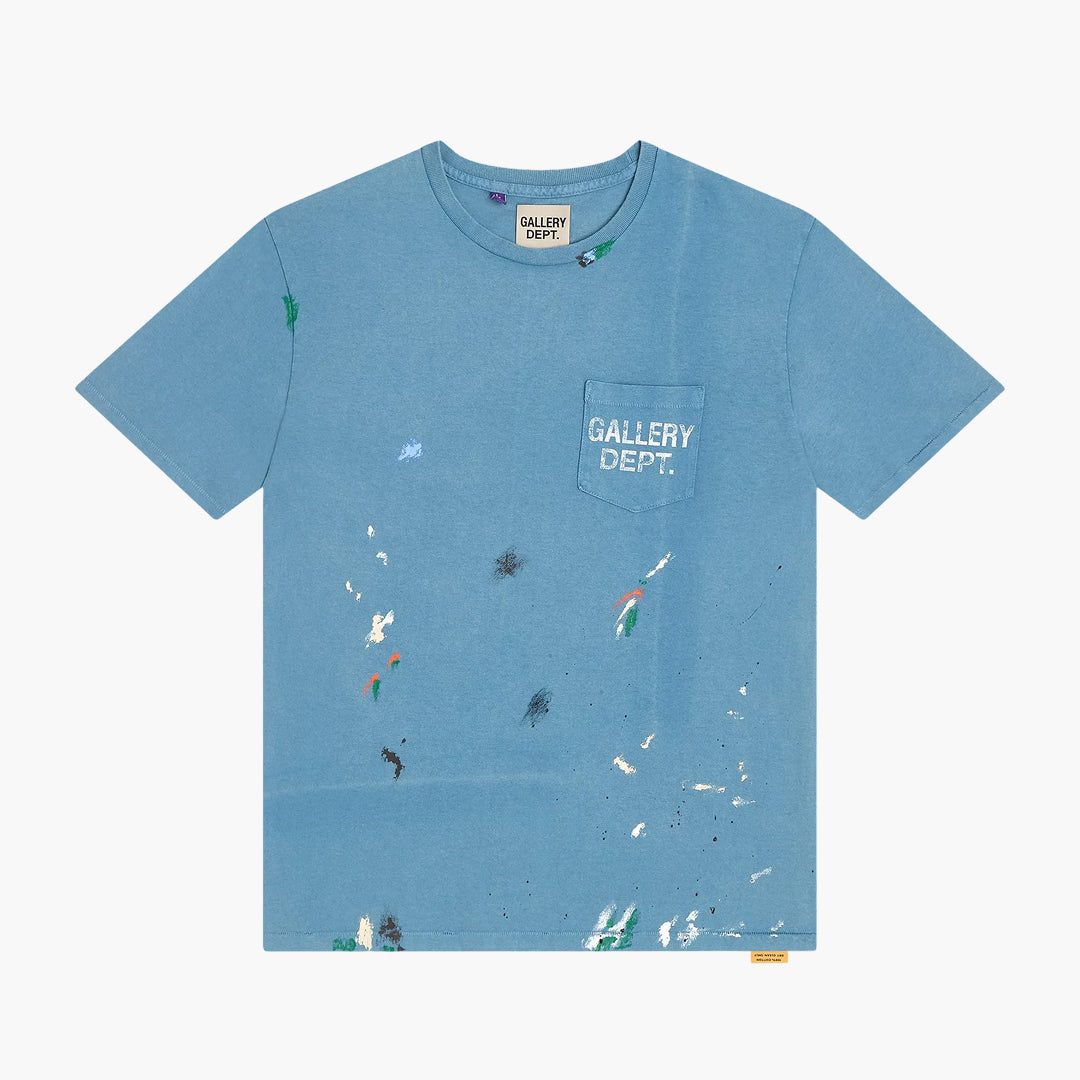 VINTAGE LOGO PAINTED TEE DUSTY BLUE