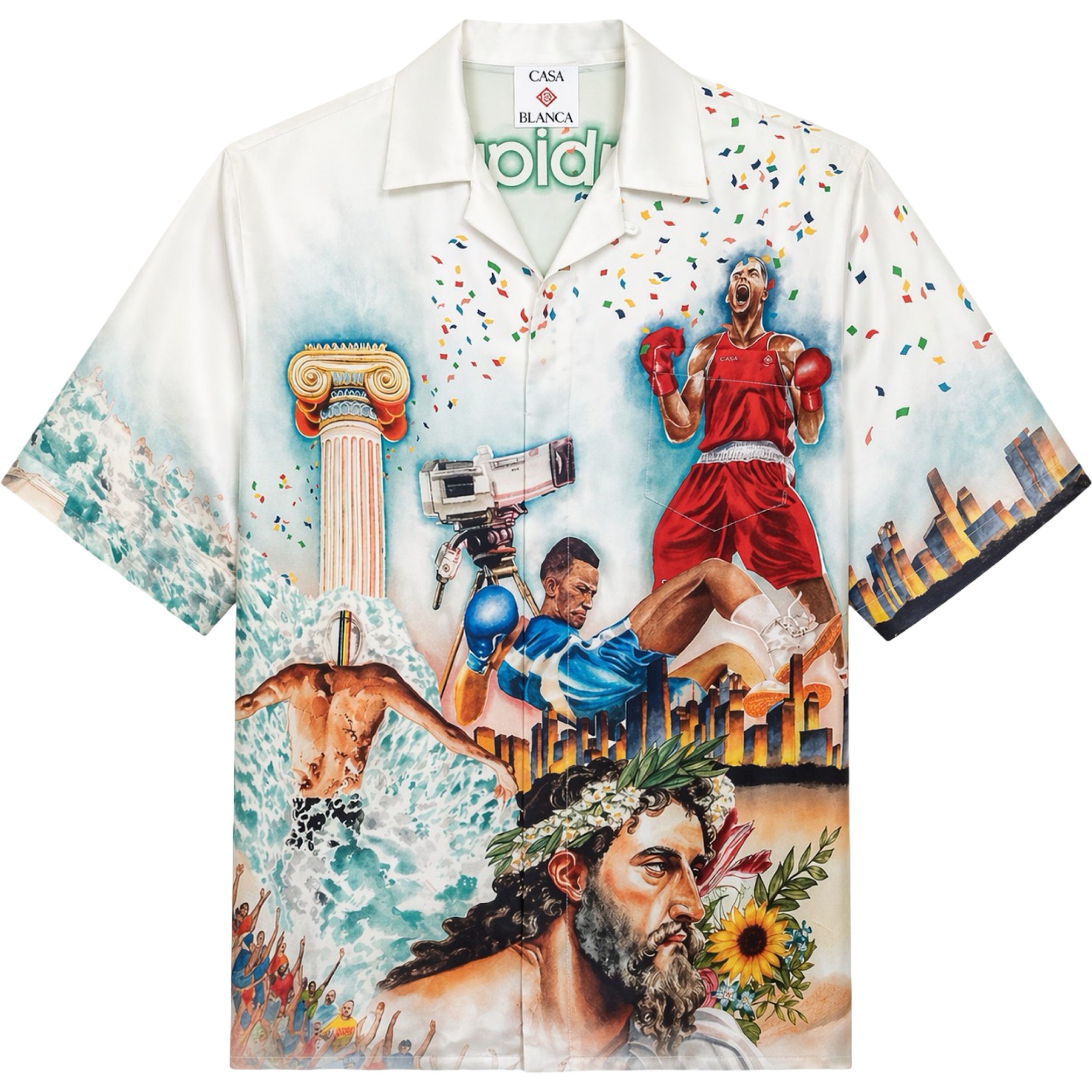 CELEBRATION SPORT SILK BUTTON UP 'WHITE'
