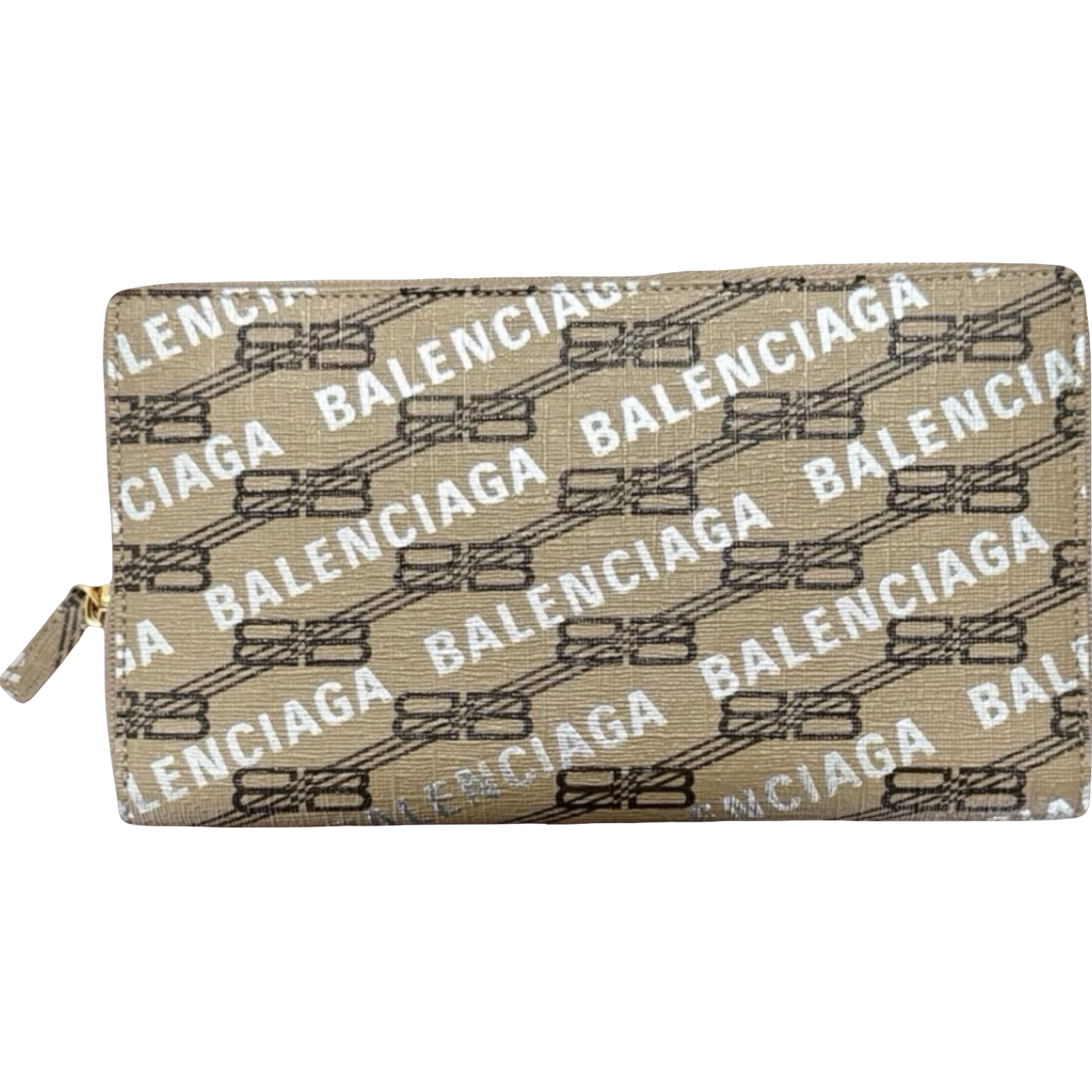 BB MONOGRAM COATED WALLET “BEIGE/SILVER”